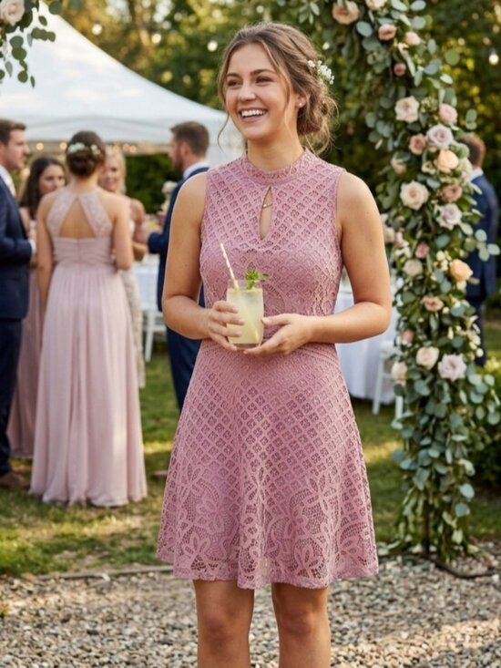 love, Fire Dresses & Skirts - Love Fire Dusty Rose Lace Sleeveless Dress